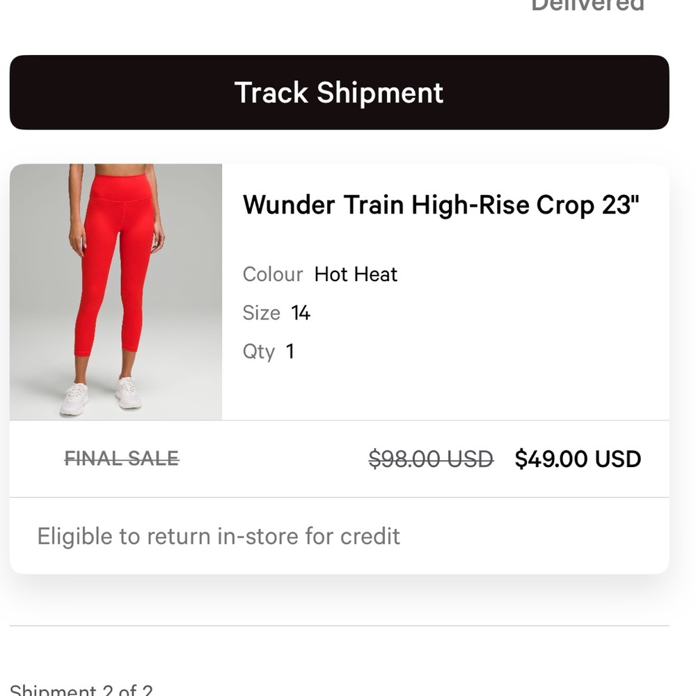 lululemon athletica Wunder Train High-Rise Crop 23" in Hot Heat